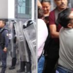Con el garrote: Antimotines desalojan con violencia a manifestantes en inmediaciones del Palacio de Gobierno en Xalapa; habitantes de Jalacingo y Altotonga exigían agua
