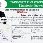 INICIA TRANSPORTE GRATUITO A XALAPA EN BENEFICIO DE ESTUDIANTES BANDERILLENSES