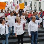 Se manifiestan cardenistas xalapeños en protesta porque CMAS no les suministra el agua potable